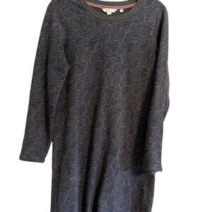 Boden Animal Print Midi Dress 6 Gray Safari Neutral Preppy Resort Classic Artsy